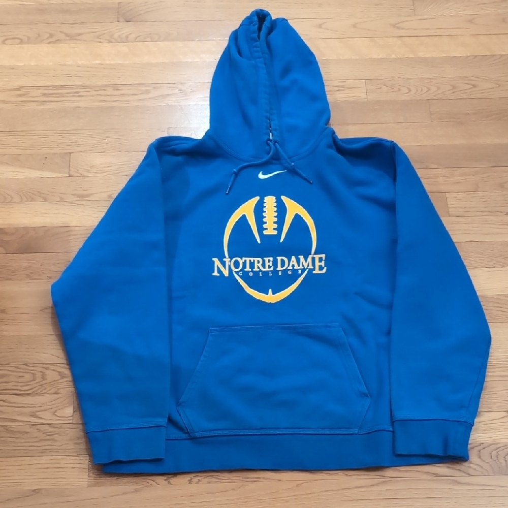Nike Blue and Yellow Men's Hoodie